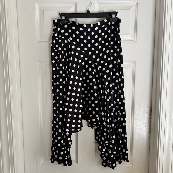 Caroline Constas Flounce Skirt, Polka Dot, Ruffles, Black, Large, Silk - Picture 4 of 7